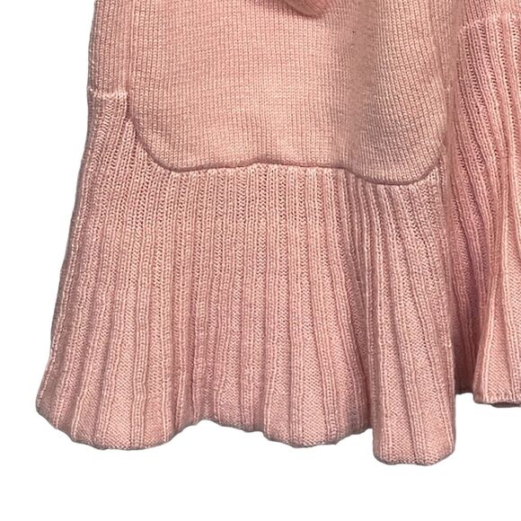 Isaac Mizrahi Live! Open Front Cardigan Sweater Women Size M Pink Flutter Hem - Picture 5 of 13